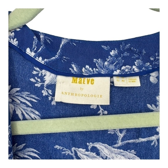 Maeve Clarita Wrap Top floral by Anthropologie Hawaiian Vintage Print Size 10 - Picture 4 of 6